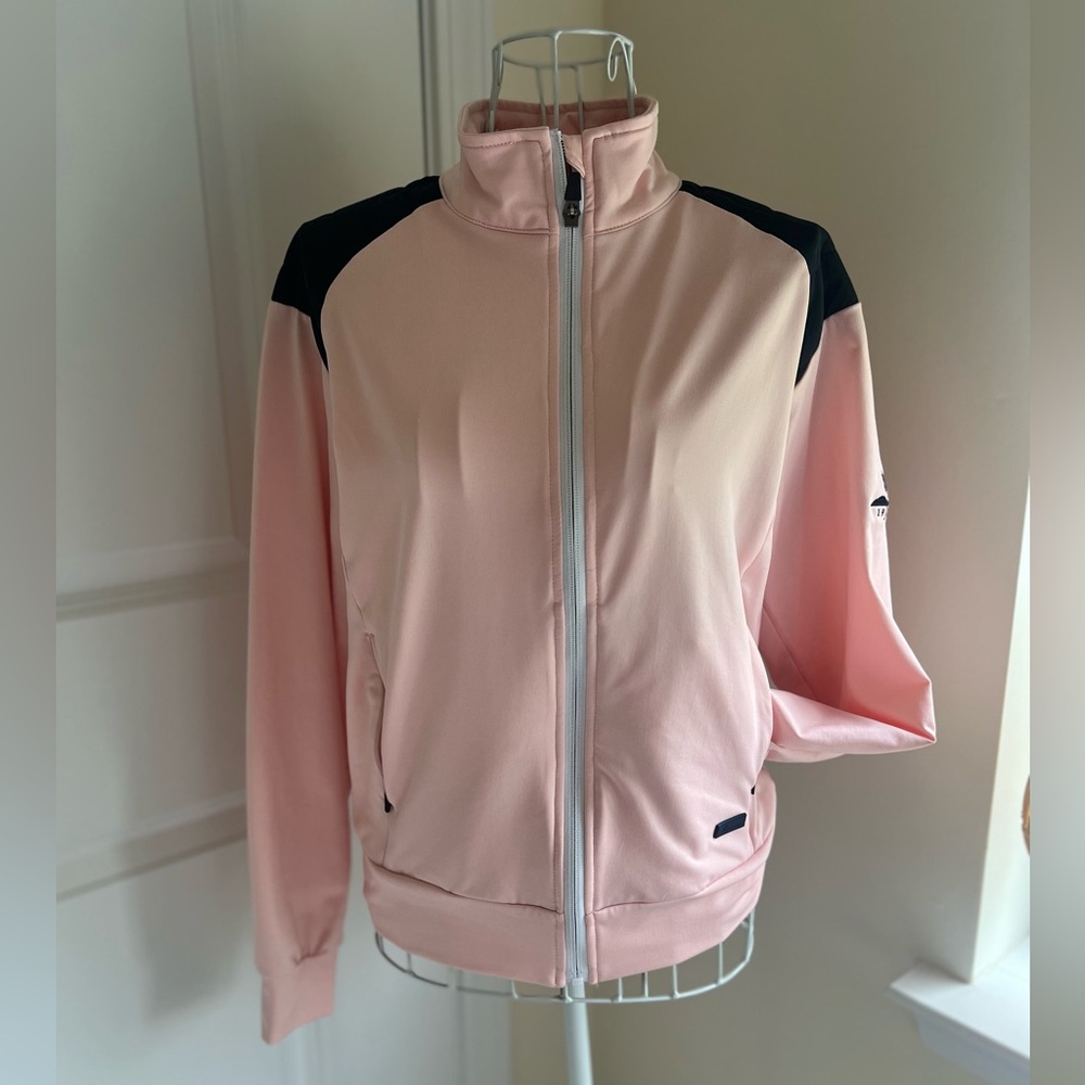 Abacus Pink Track Jacket full zip cardigan thermo midlayer fleece coat golf